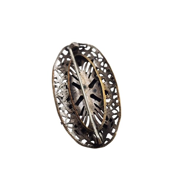 Antique Star Glass Czech Brooch (A4895) - Picture 4 of 4